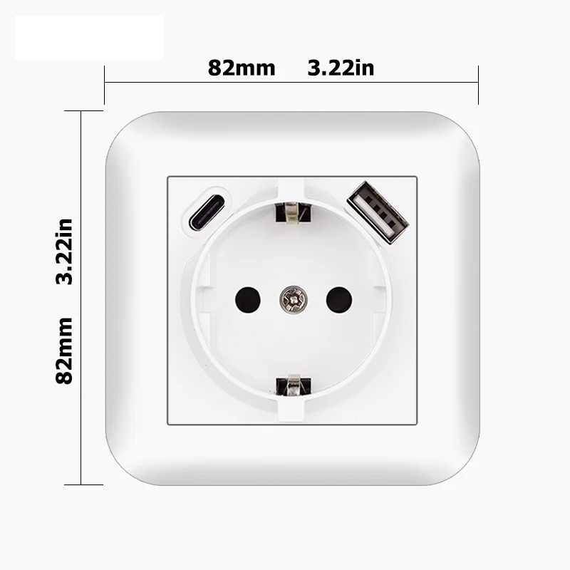 Enchufe EU con carga USB A + C serie A2 panel PC ignífugoEnchufesHardware > Power & Electrical Supplies > Power Outlets & Sockets