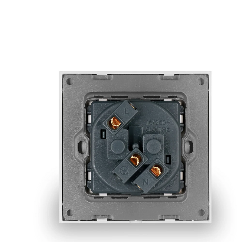 Enchufe de pared estándar francés con panel de cristal templado Serie D1EnchufesHardware > Power & Electrical Supplies > Power Outlets & Sockets > Wall Outlets