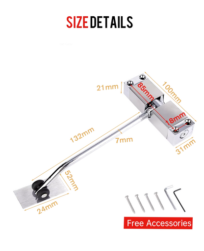Dispositivo de cierre de puerta con resorte automático de acero inoxidable