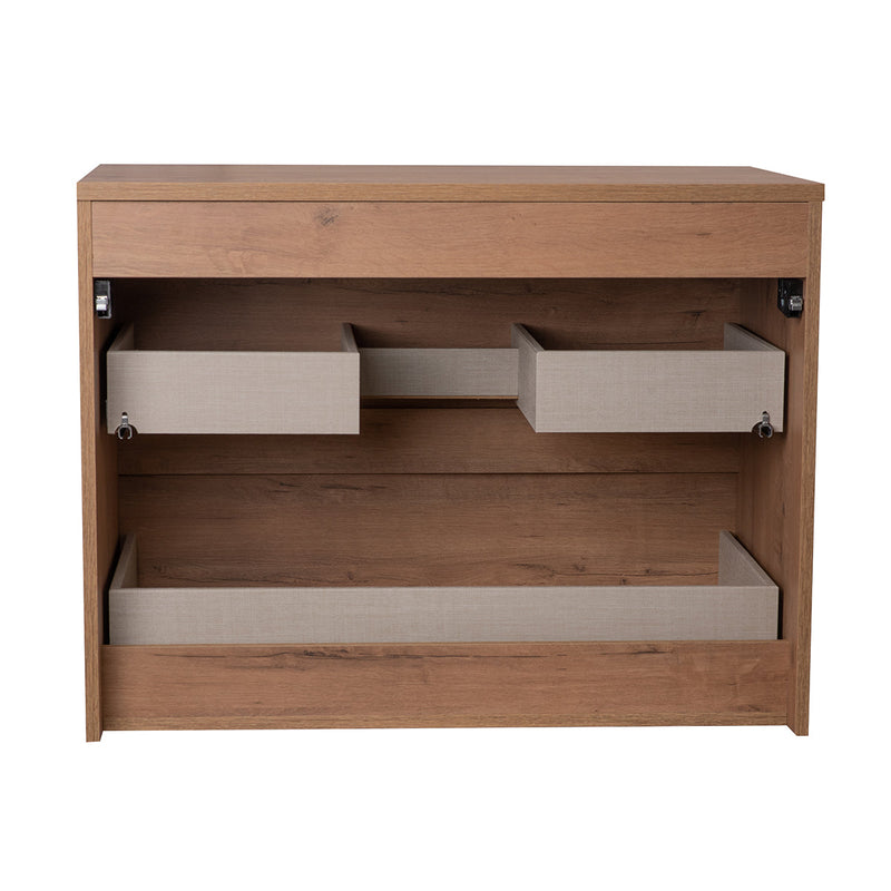 Mueble de baño conjunto 2 cajones Roble Ostippo suspendido | 3_BP