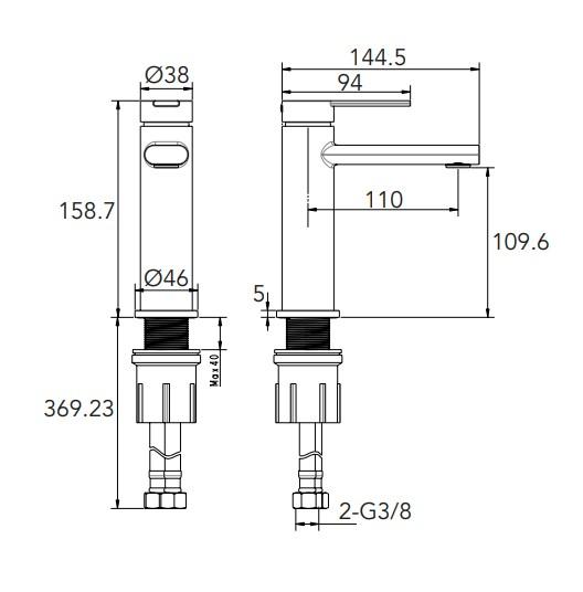 Grifo monomando lavabo cromado con cartucho cerámico 25 mm | 3_BP