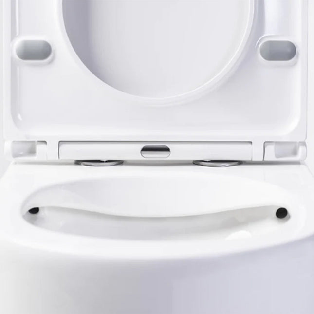 Inodoro sin reborde compacto de porcelana para baño blanco | 3_BP