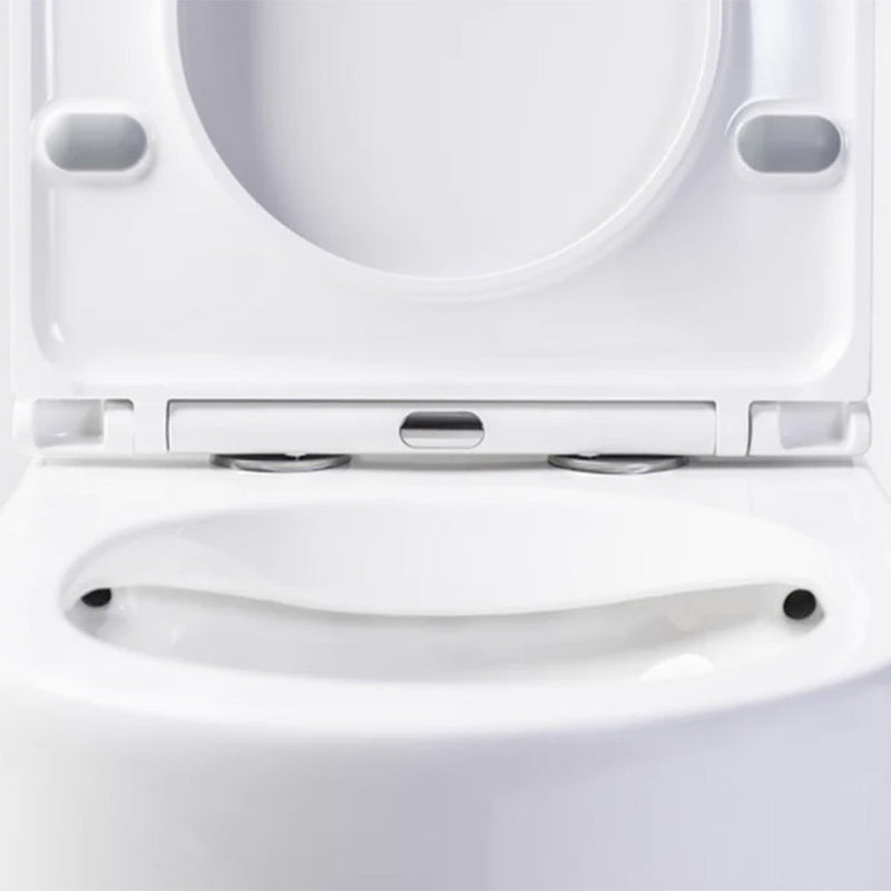 Inodoro sin reborde compacto de porcelana para baño blanco | 3_BP