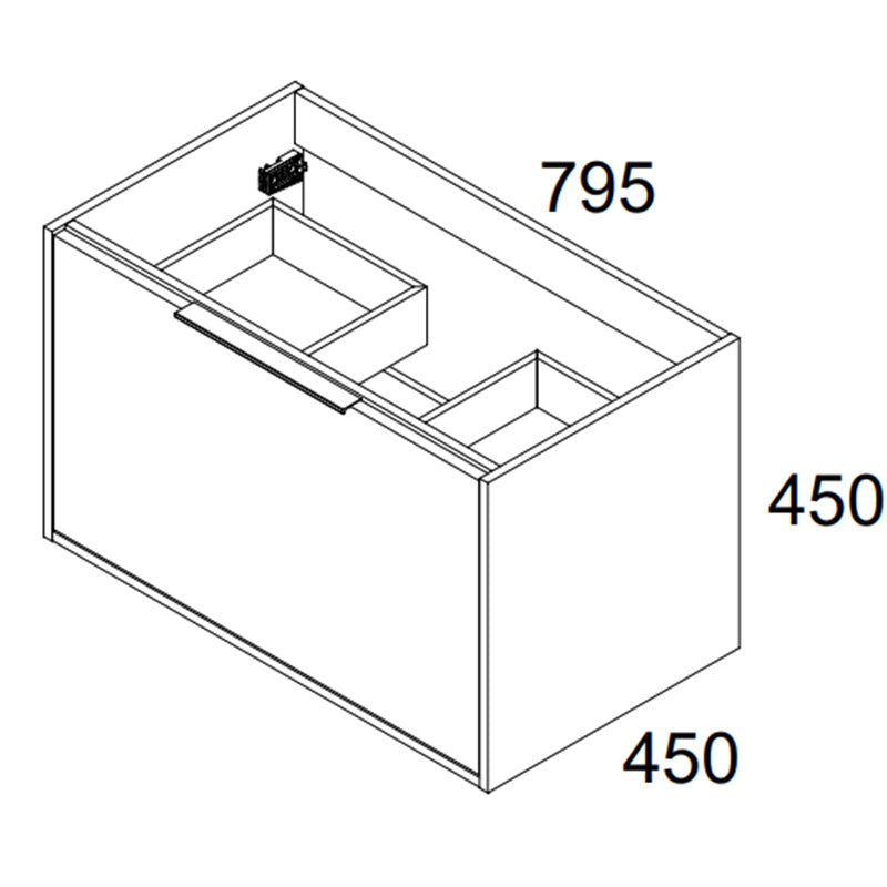 Conjunto mueble de baño completo 80 cm blanco suspendido | 3_BP