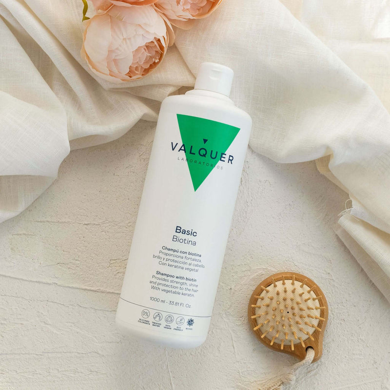 Champú biotina keratina para cabello fuerte y revitalizante