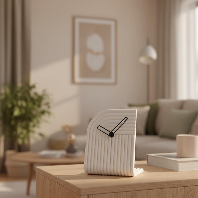 Reloj de Mesa Curvo con Textura 3D | Reloj Minimalista para Escritorio u Oficina | Varios ColoresRelojHome & Garden > Decor > Clocks