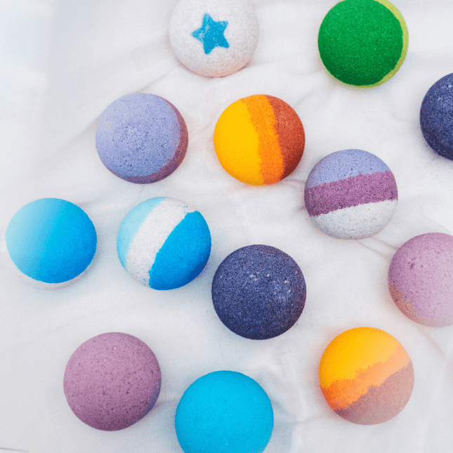 Bombas de baño espumosas con 9 colores y fragancias
