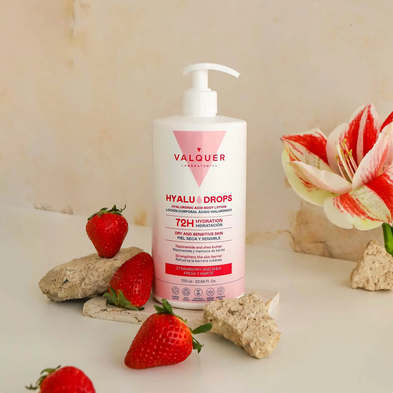 Loción corporal fresa y karité hidratación duradera 72h