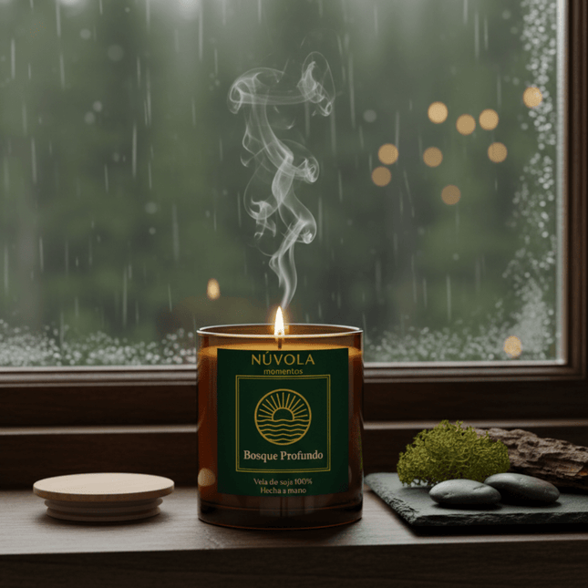 Vela reparadora de bosque profundo calma la mente en casa