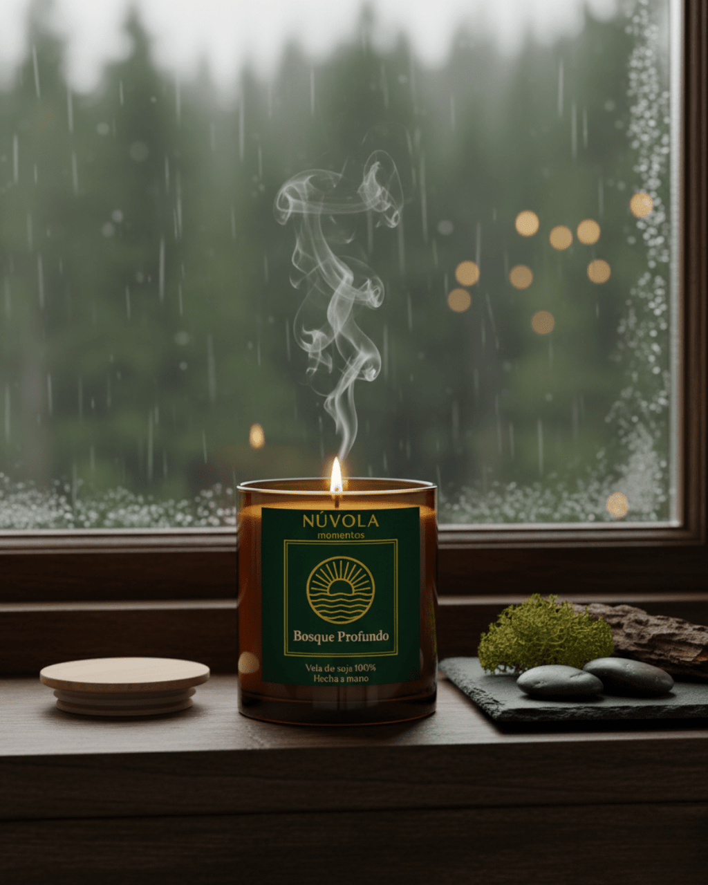 Vela reparadora de bosque profundo calma la mente en casa