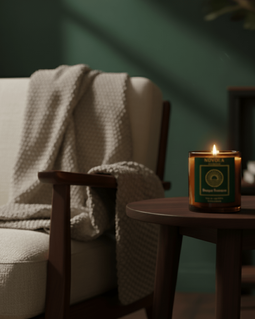 Vela reparadora de bosque profundo calma la mente en casa