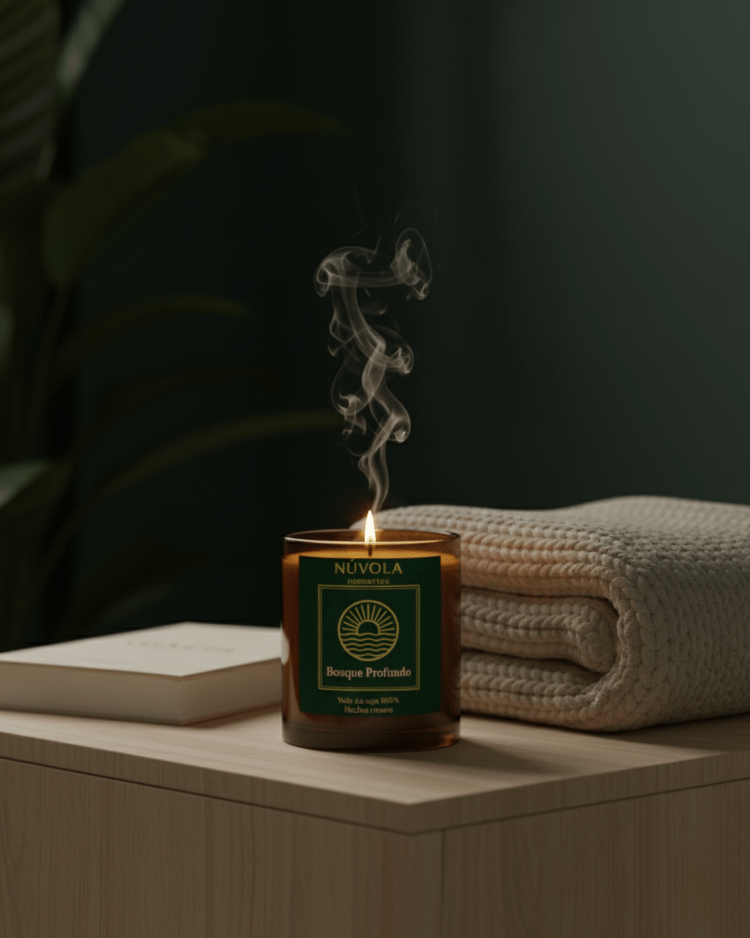 Vela reparadora de bosque profundo calma la mente en casa