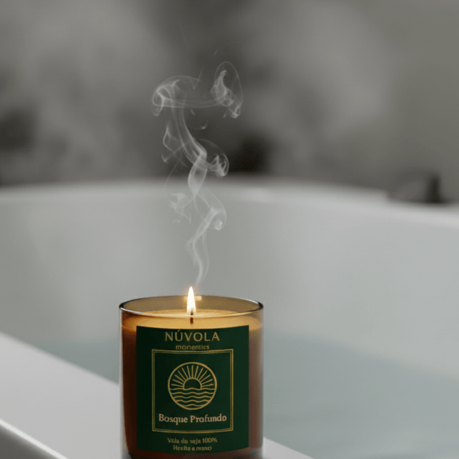 Vela reparadora de bosque profundo calma la mente en casa