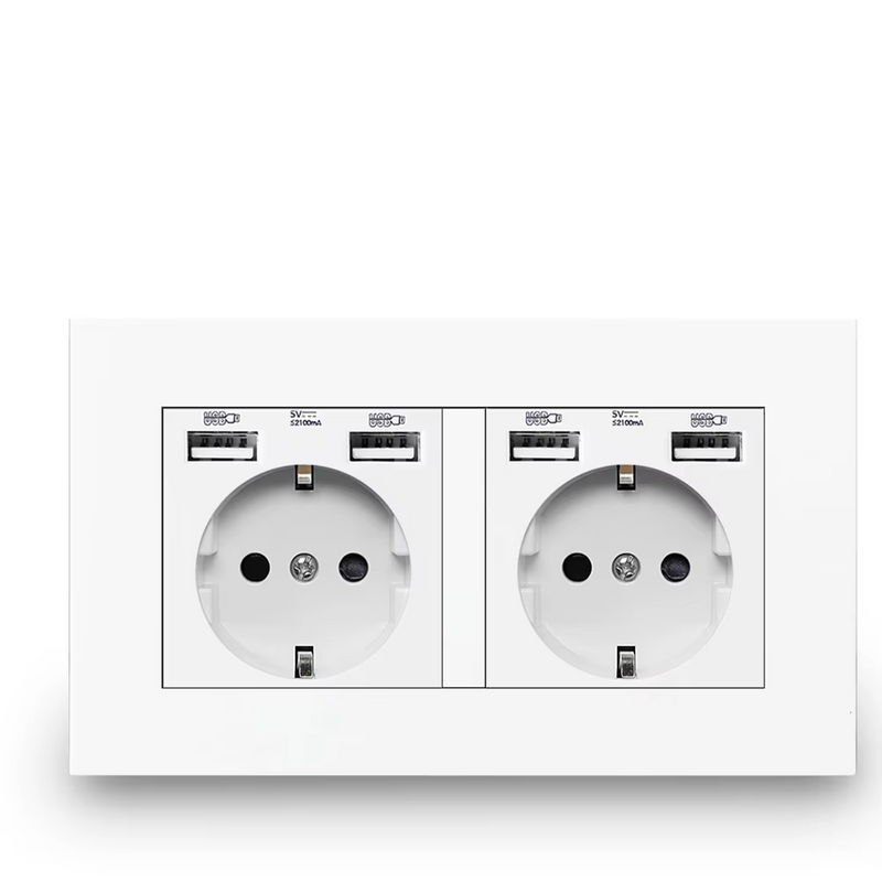 Toma de corriente EU con USB doble Serie B1EnchufesHardware > Power & Electrical Supplies > Power Outlets & Sockets > Wall Outlets