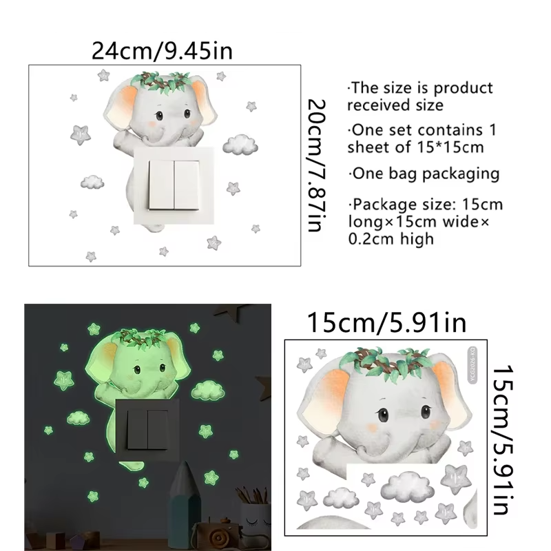 Pegatina fluorescente de animales para interruptorAdhesivos