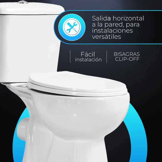 Inodoro económico con salida horizontal de porcelana blanco | 3_BP