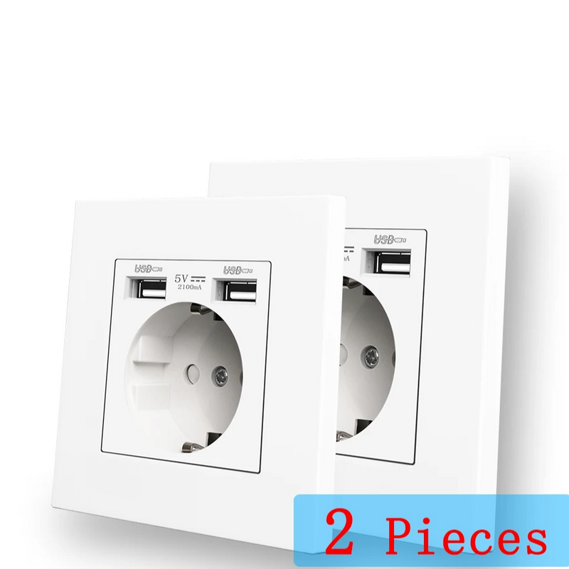 Enchufe de pared estándar UE con carga USB DualEnchufesHardware > Power & Electrical Supplies > Power Outlets & Sockets > Wall Outlets