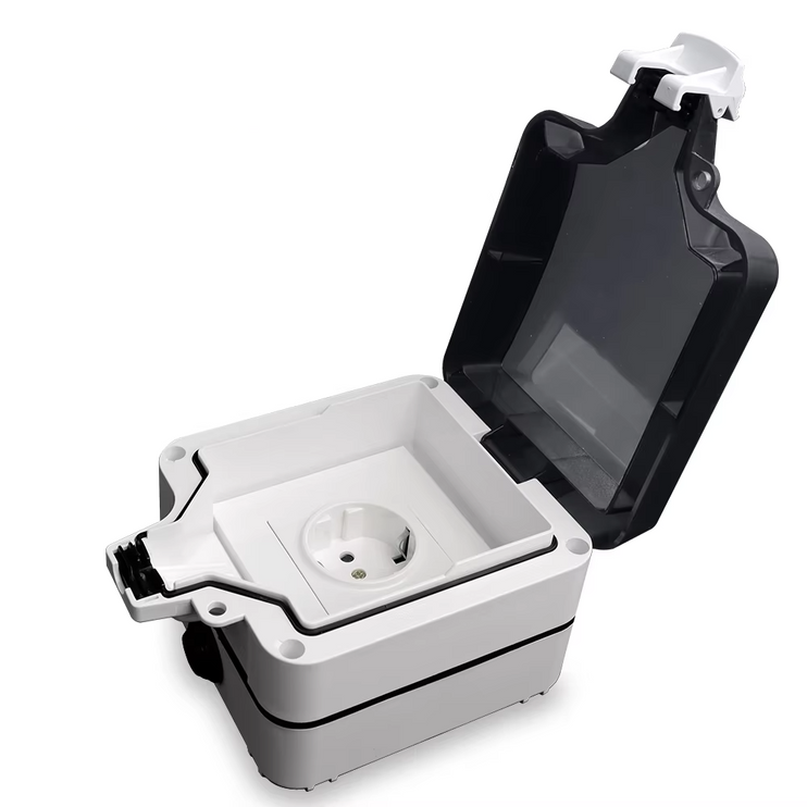 IP66 waterproof box for external installation socket with lock