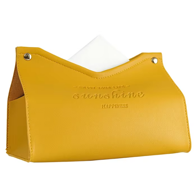 Colourful faux leather tissue box