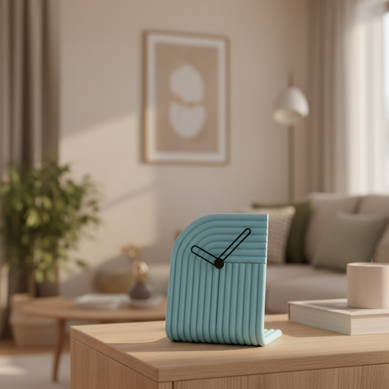 Reloj de Mesa Curvo con Textura 3D | Reloj Minimalista para Escritorio u Oficina | Varios ColoresRelojHome & Garden > Decor > Clocks