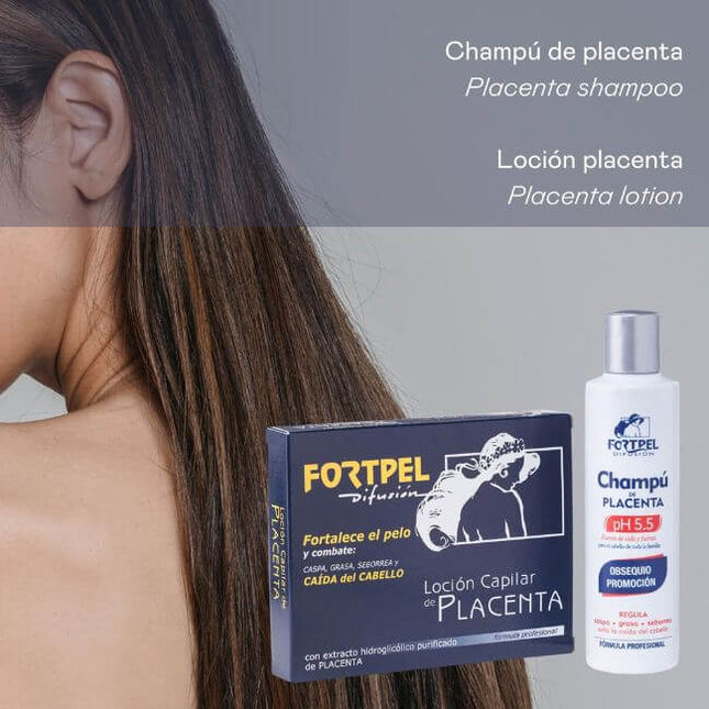 Placenta pack capilar 6 ampollas 15 ml champú 200 ml