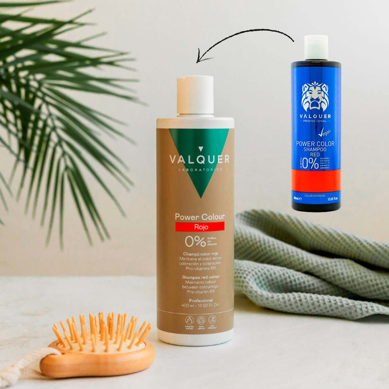 Pack champú y mascarilla color rojo para cabello vibrante