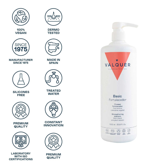 Champú fortalecedor vegano con biotina keratina aloe vera