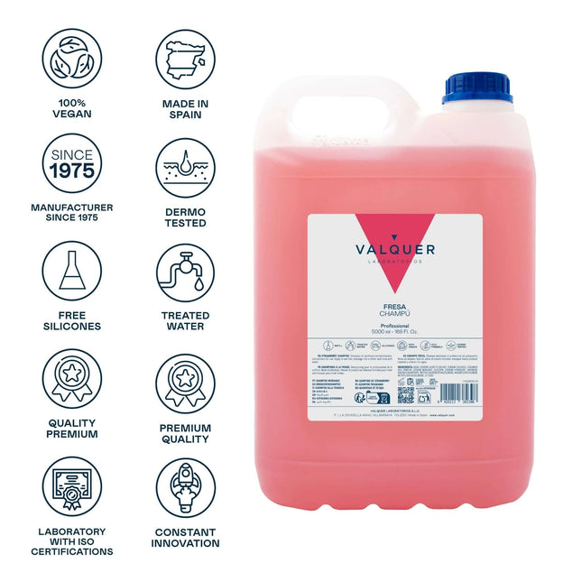 Champú fresa aroma a fresas para peluquería 5000 ml