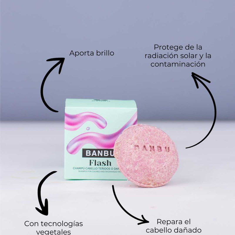 Champú sólido reparador protege el color para cabello dañado