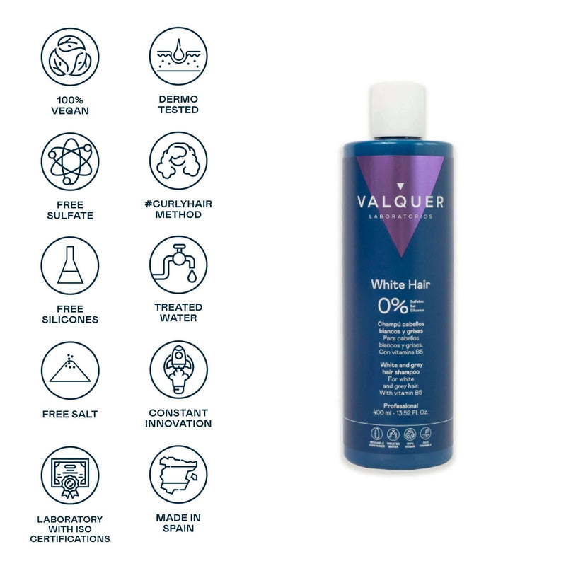 Champú para cabello blanco y gris sin sulfatos para brillo