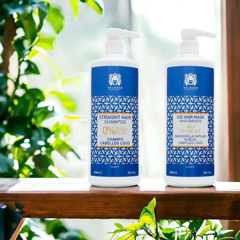 Pack para cabellos lisos con champú y mascarilla glacial
