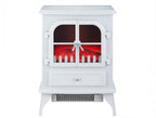 Chimenea Eléctrica de suelo, 2000W, estilo retro con patas, en acero lacado blanco
