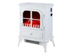 Chimenea Eléctrica de suelo, 2000W, estilo retro con patas, en acero lacado blanco