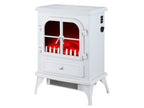 Chimenea Eléctrica de suelo, 2000W, estilo retro con patas, en acero lacado blanco