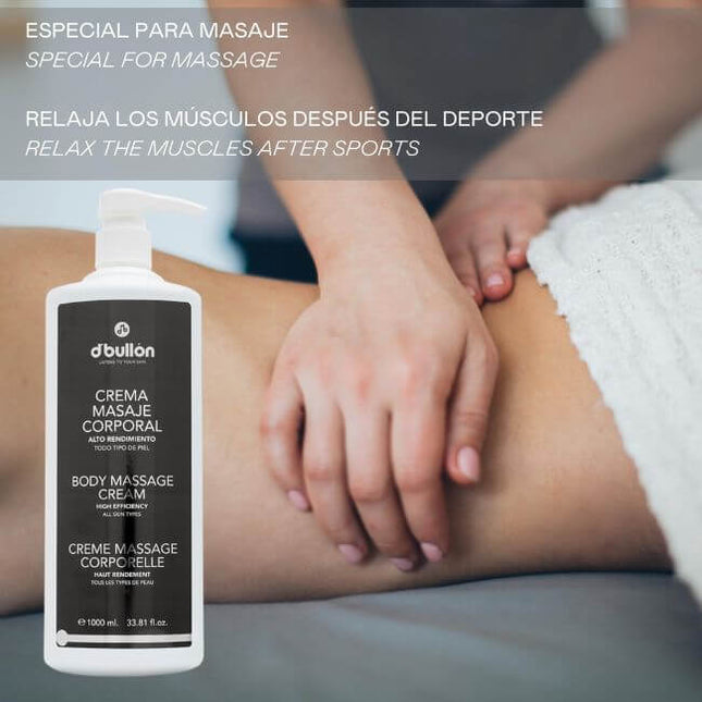 Crema masaje corporal para recuperación deportiva relajante