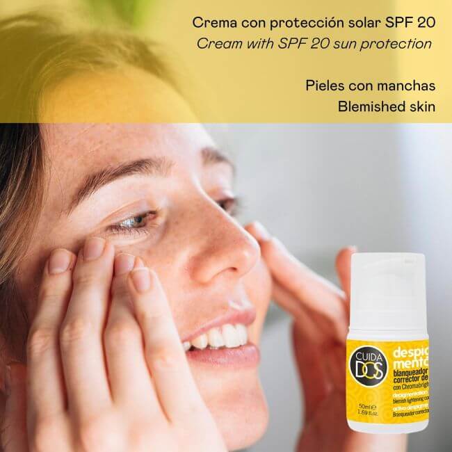 Crema facial despigmentante SPF 20 para unificar tono de piel