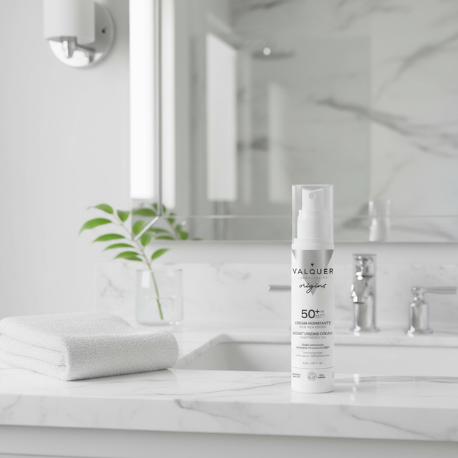 Crema hidratante con alta protección solar SPF 50 UVA UVB