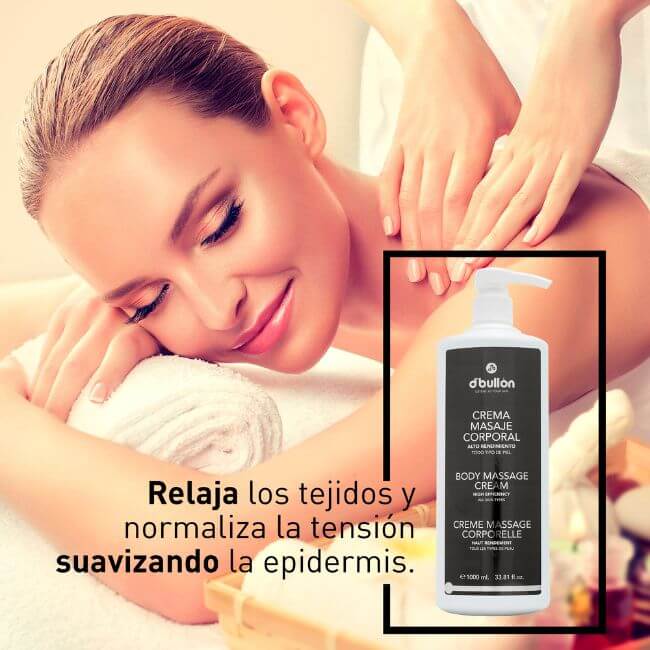 Crema masaje corporal para recuperación deportiva relajante