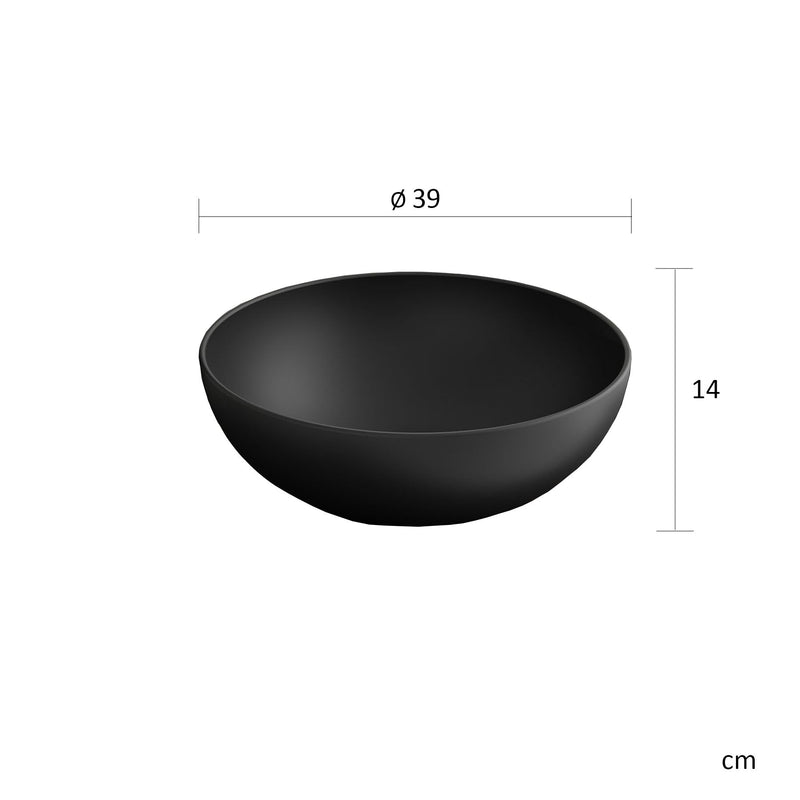 Encimera de baño con lavabo solid surface negro mate | 3_BP