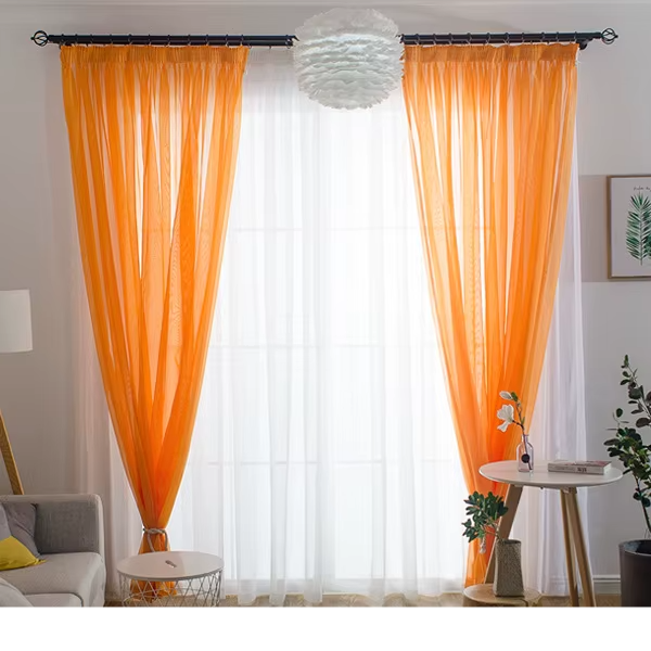 Cortinas transparente de colores solidosCortinas