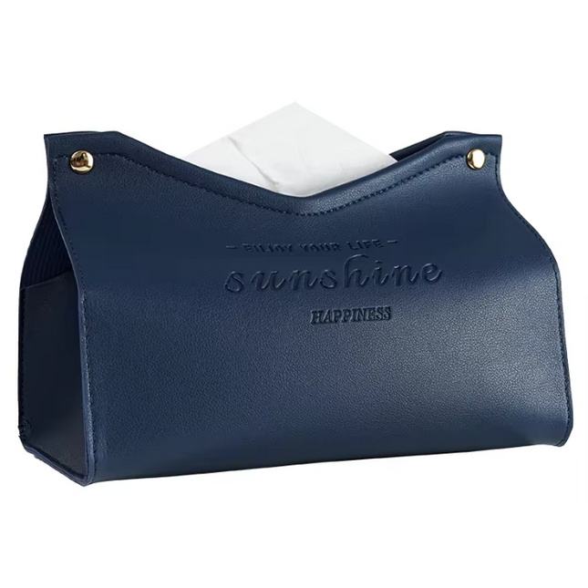 Colourful faux leather tissue box