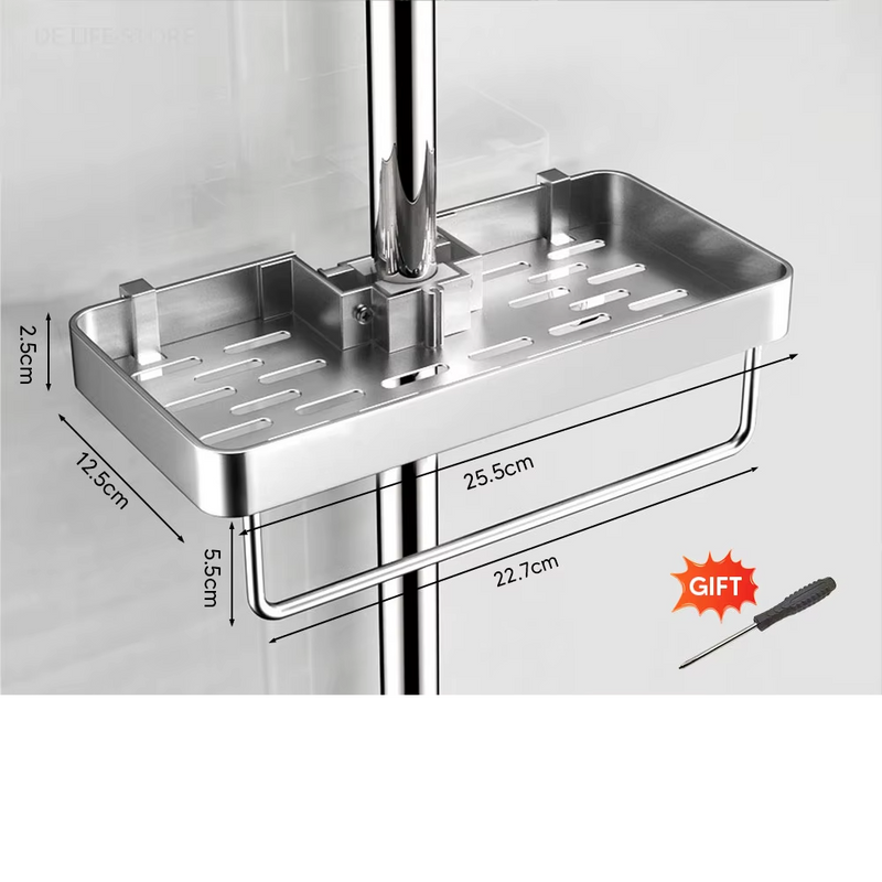 Estante de ducha de aluminio con toalleroEstantes