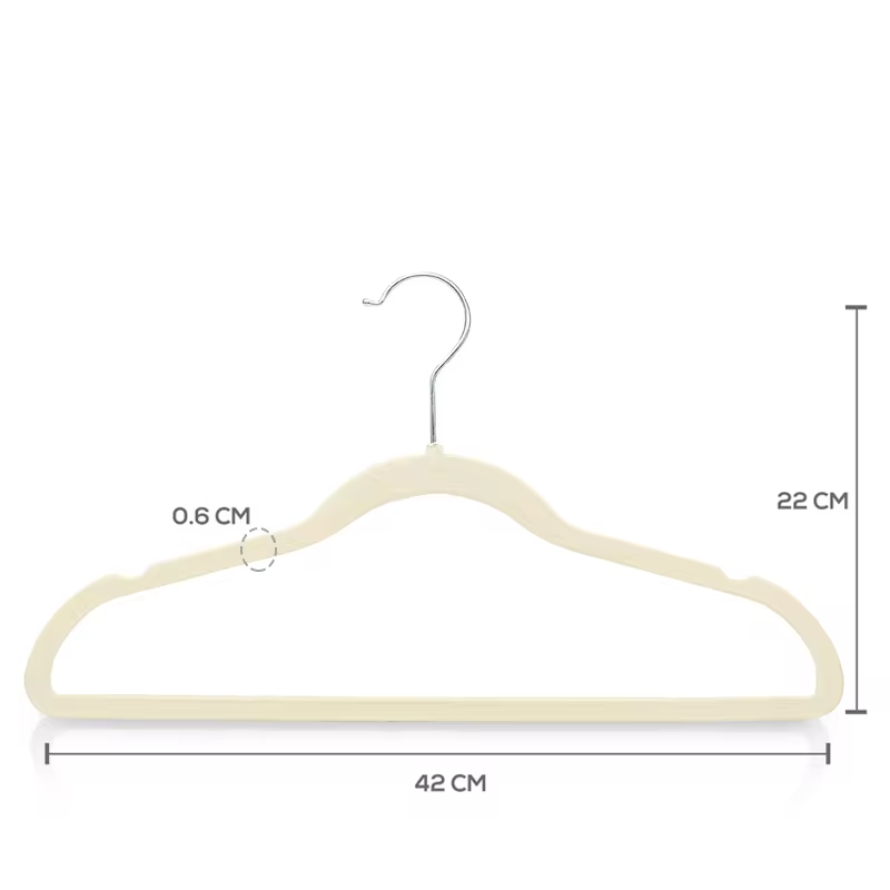 Pack de perchas antideslizantes aterciopeladas beigePerchasHome & Garden > Household Supplies > Storage & Organization > Clothing & Closet Storage > Hangers