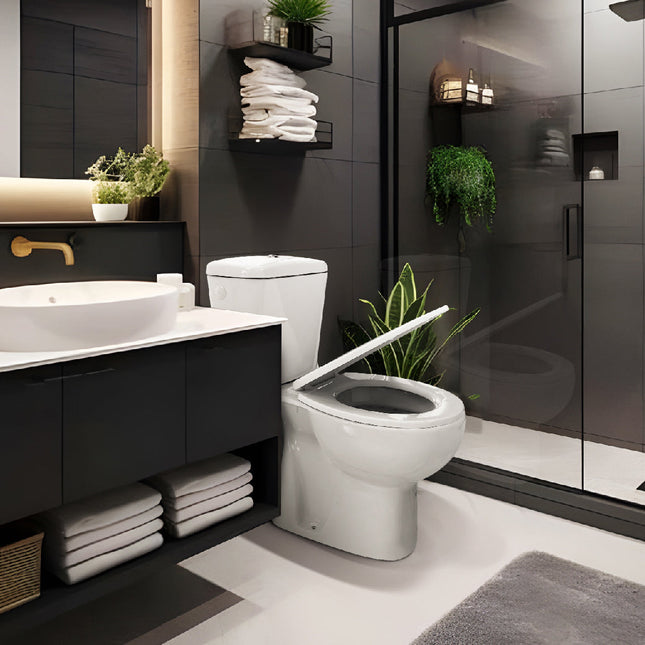 Inodoro económico con salida horizontal de porcelana blanco | 3_BP