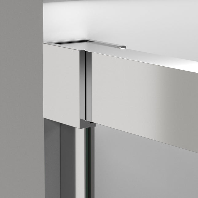 Mampara frontal de ducha 2 fijos y 2 correderas cromo | 3_BP