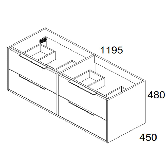 Mueble de baño completo 120 cm blanco con 4 cajones | 3_BP