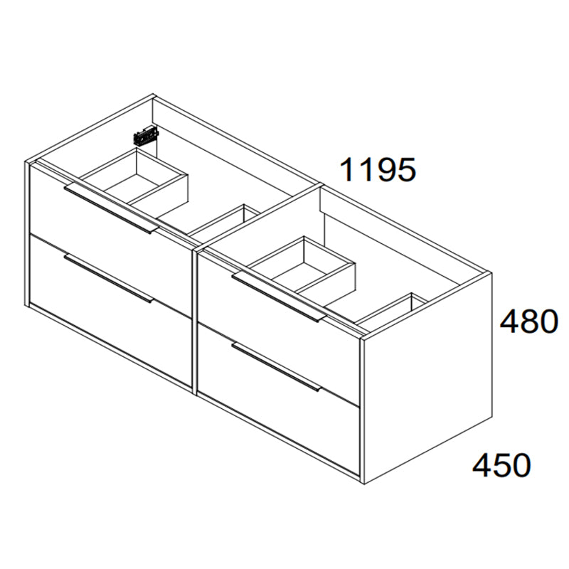 Mueble de baño completo 120 cm blanco con 4 cajones | 3_BP
