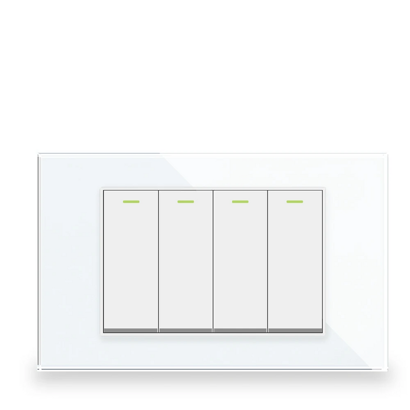 Interruptor de cristal templado blanco/negro con luz LED Serie D1Interruptores