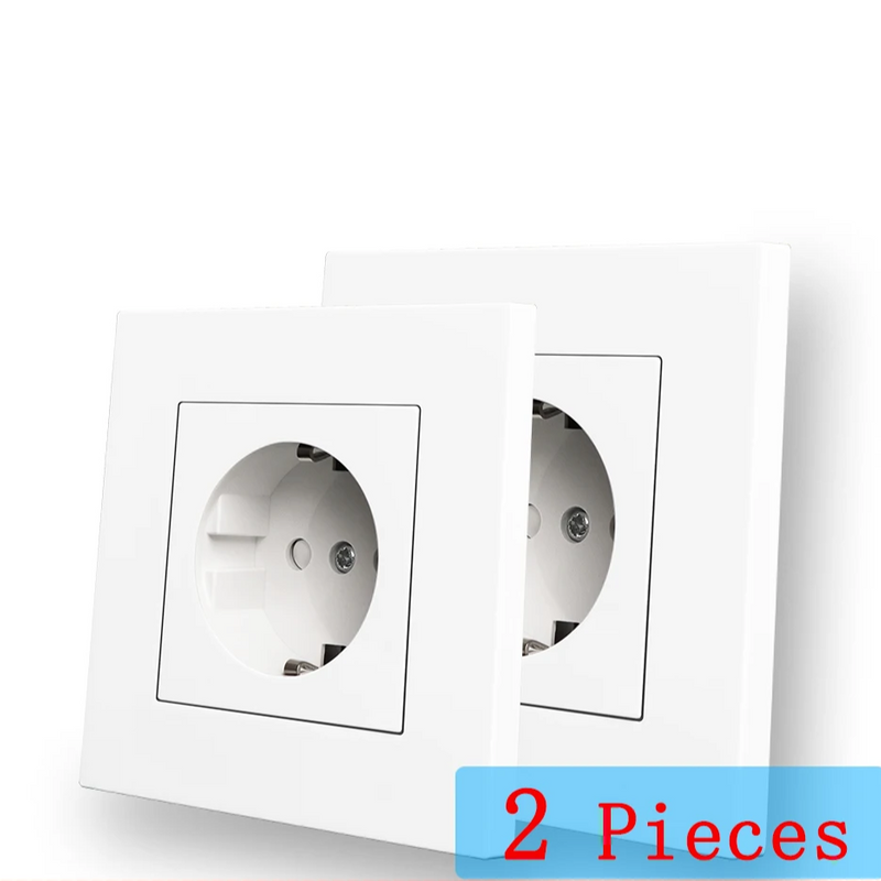 Enchufe de pared estándar europeo de PC de alta calidad en color blancoEnchufes