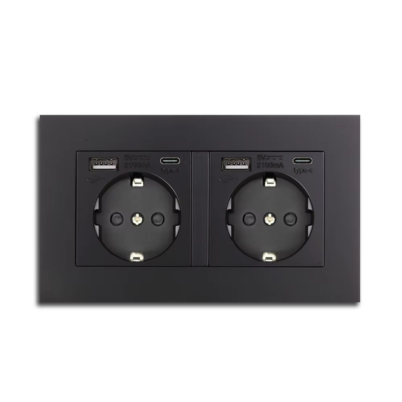 Toma de corriente doble EU con USB A + C empotrableEnchufesHardware > Power & Electrical Supplies > Power Outlets & Sockets > Wall Outlets